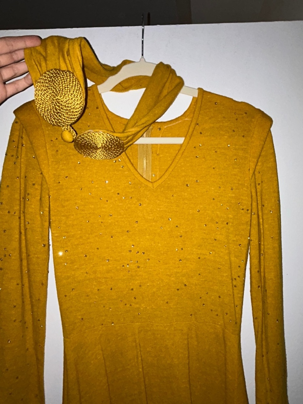 Knit sparkly vintage dress with matching belt
